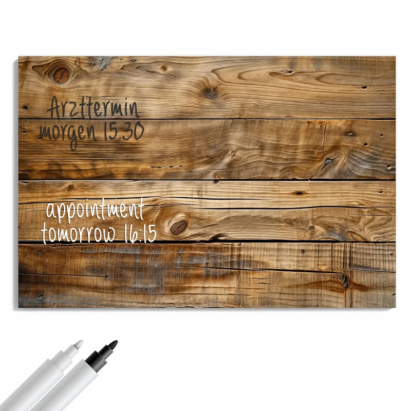 Metall Magnettafel - Goldbraune Maserung