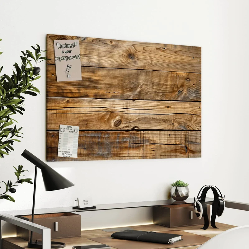 Metall Magnettafel - Goldbraune Maserung