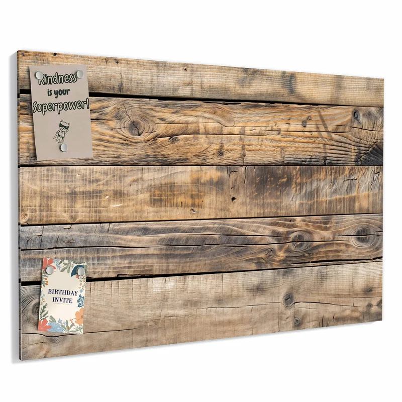Metall Magnettafel - Helle Holzbohlen