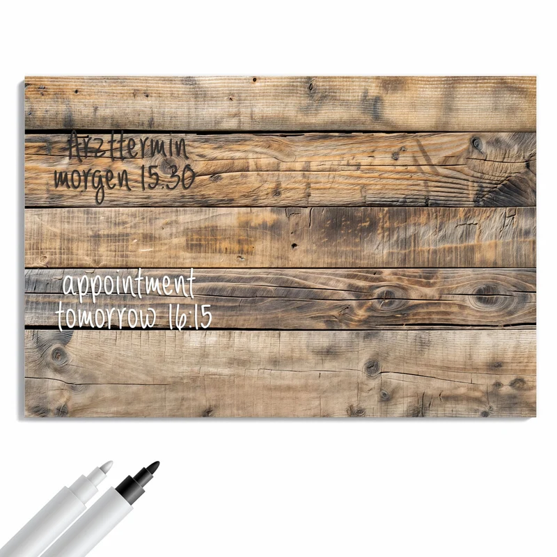 Metall Magnettafel - Helle Holzbohlen