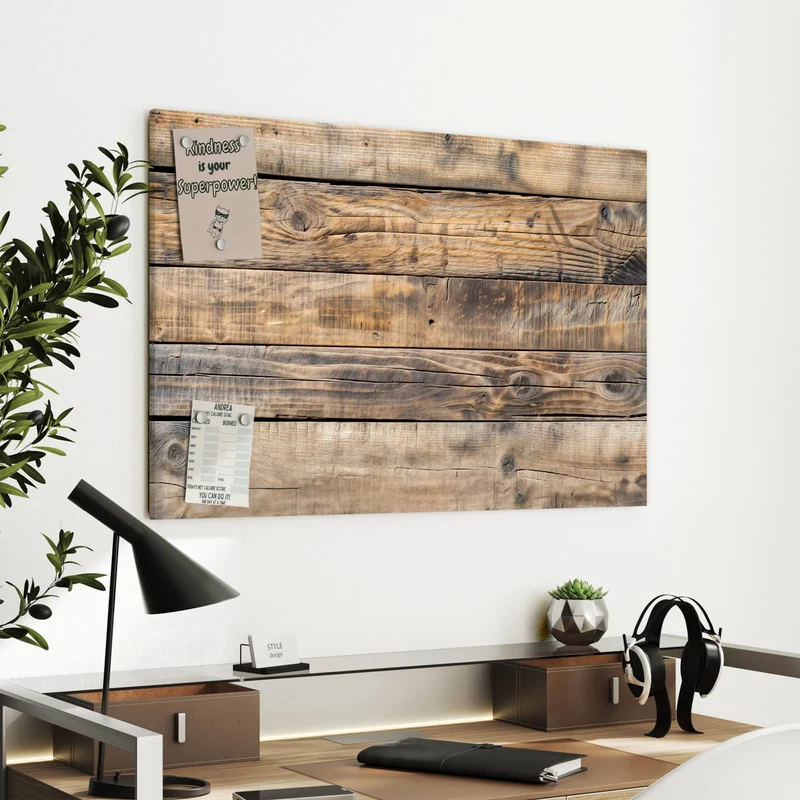 Metall Magnettafel - Helle Holzbohlen