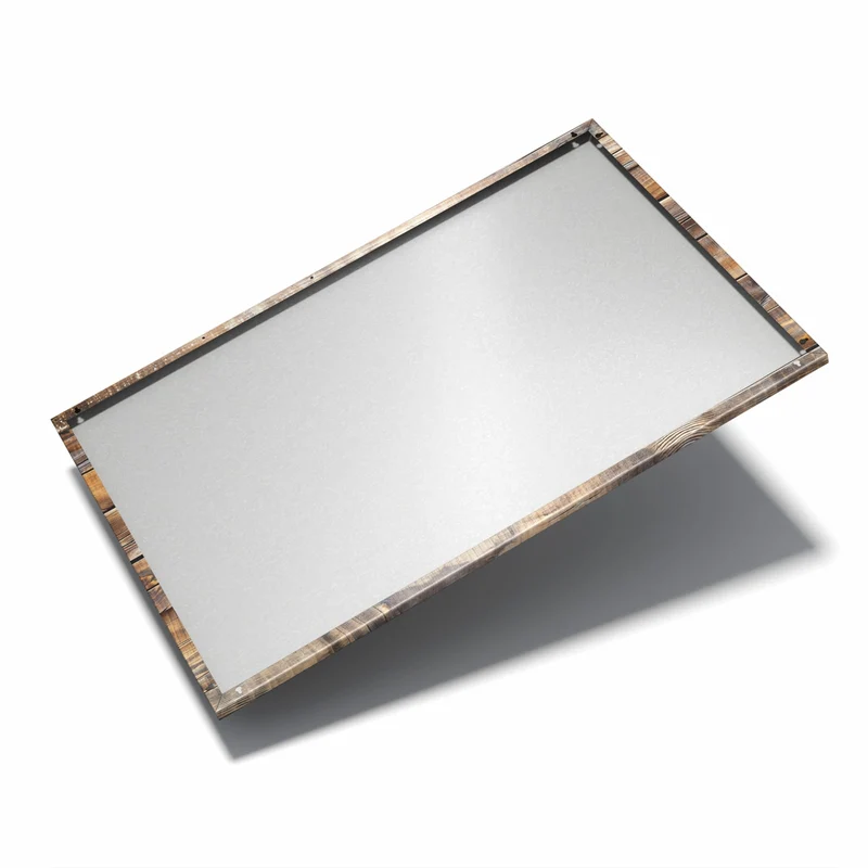 Metall Magnettafel - Nussbraune Holzwand