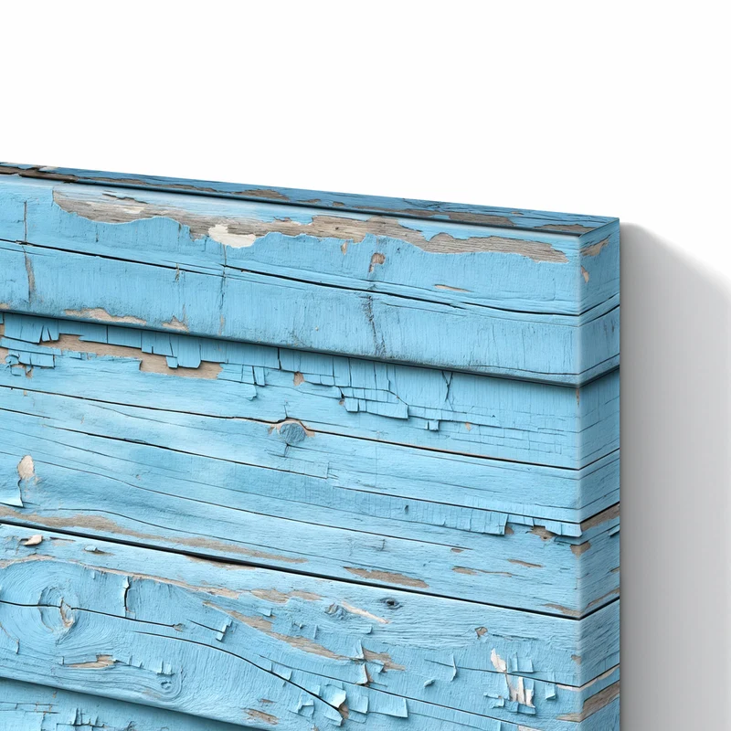 Metall Magnettafel - Blaues Vintage-Holz
