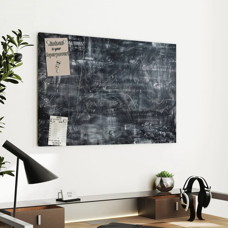 Metall Magnettafel - Kratzspuren in Schwarz