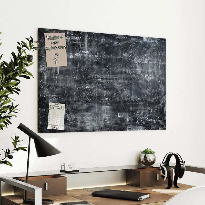 Metall Magnettafel - Kratzspuren in Schwarz
