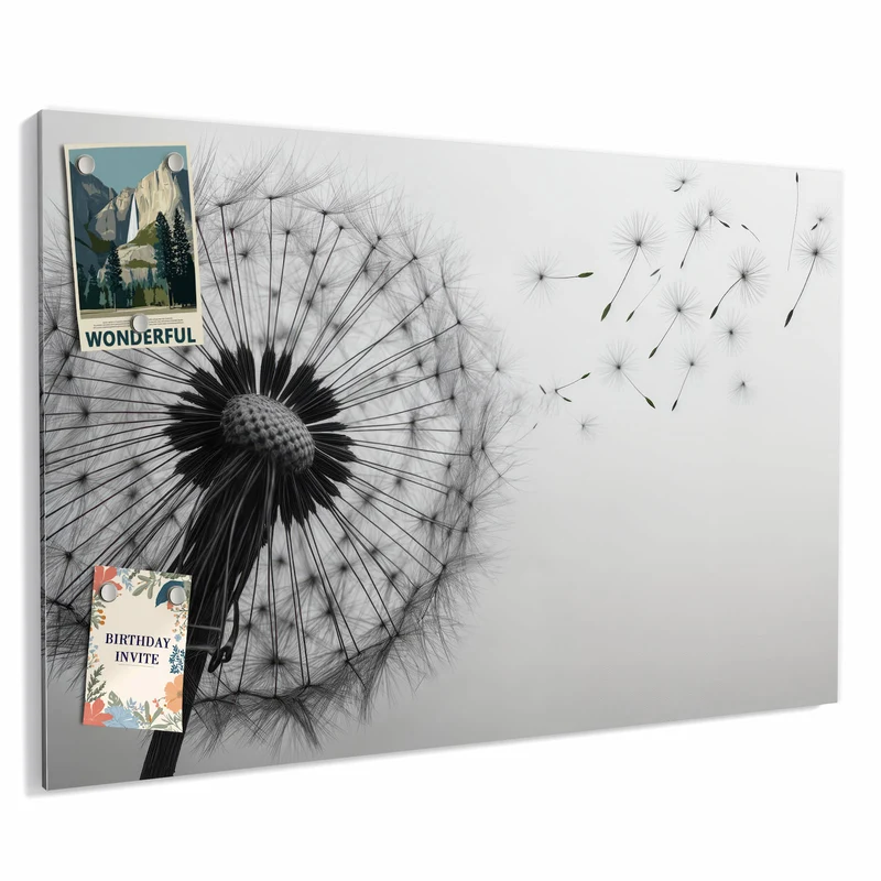 Metall Magnettafel - Pusteblume im Wind