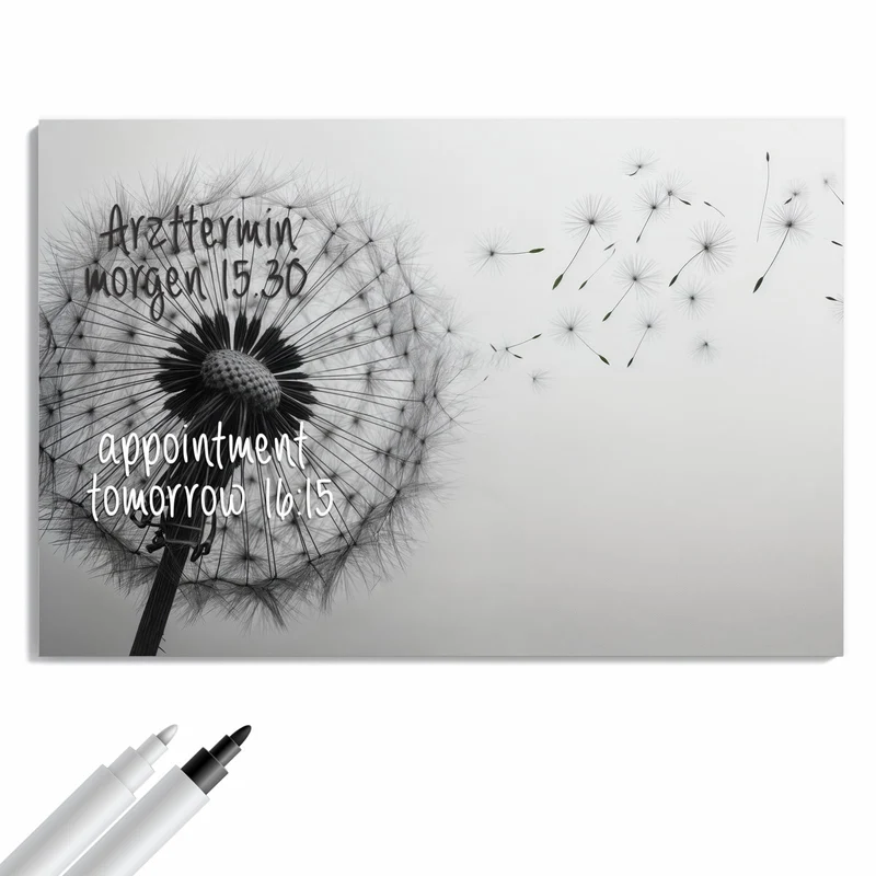 Metall Magnettafel - Pusteblume im Wind
