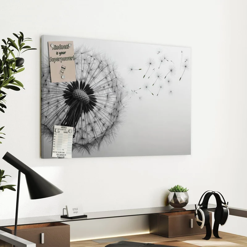Metall Magnettafel - Pusteblume im Wind