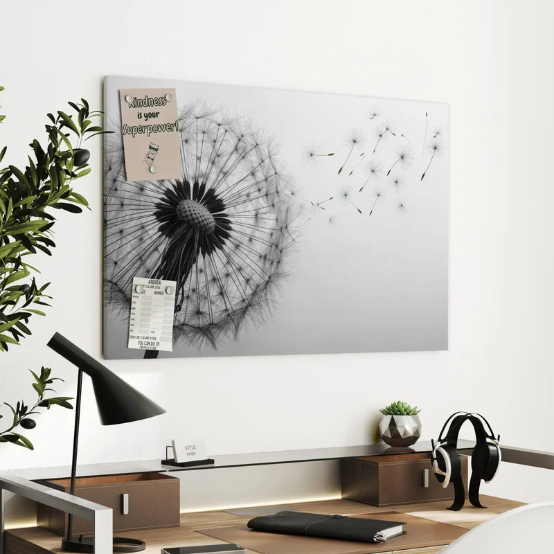 Metall Magnettafel - Pusteblume im Wind