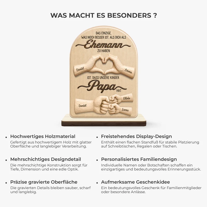 Das Einzige Was Noch Besser Ist Als Dich Als Ehemann Zu Haben - Personalisierte Geschenke Papa | Holzaufsteller Mit Standfuß
