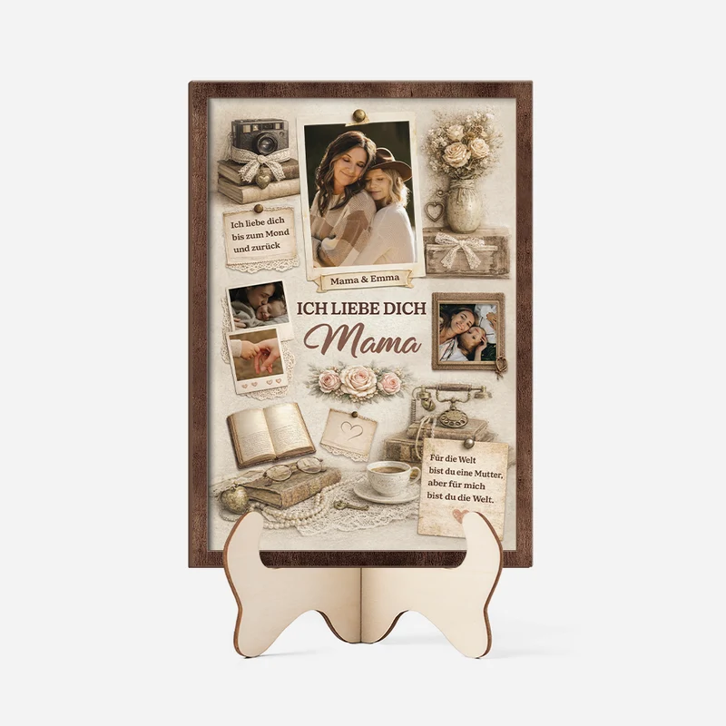 Wir Lieben Dich Mama - Personalisierte Geschenke Foto | Holzaufsteller Oma/Mama