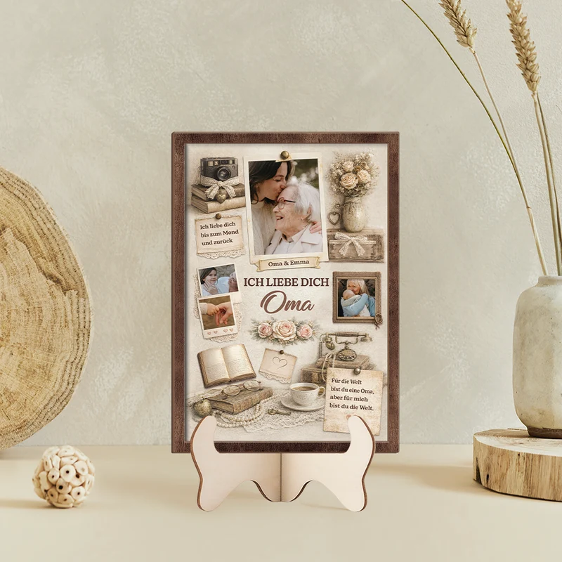 Wir Lieben Dich Mama - Personalisierte Geschenke Foto | Holzaufsteller Oma/Mama