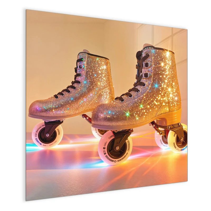 Magnettafel - Glitzernde Rollschuhe
