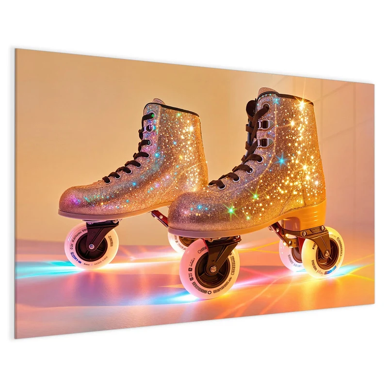 Magnettafel - Glitzernde Rollschuhe