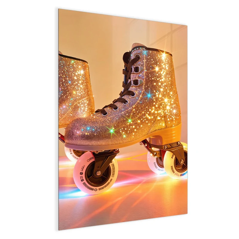 Magnettafel - Glitzernde Rollschuhe