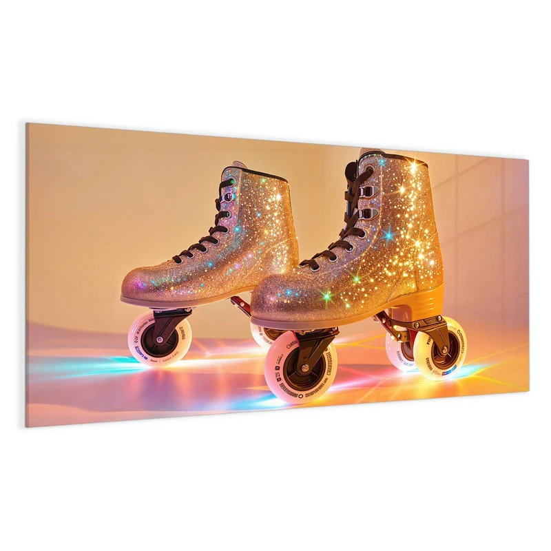 Magnettafel - Glitzernde Rollschuhe