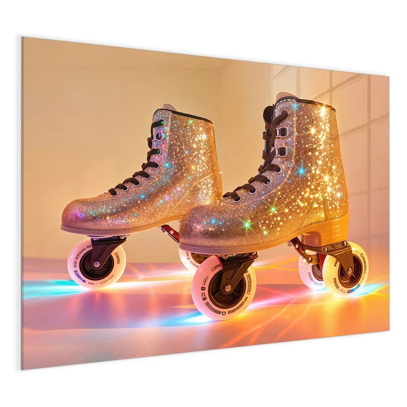 Magnettafel - Glitzernde Rollschuhe