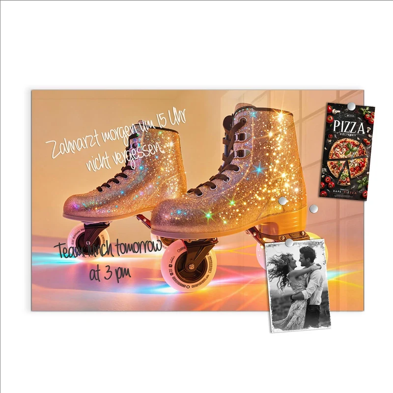 Magnettafel - Glitzernde Rollschuhe