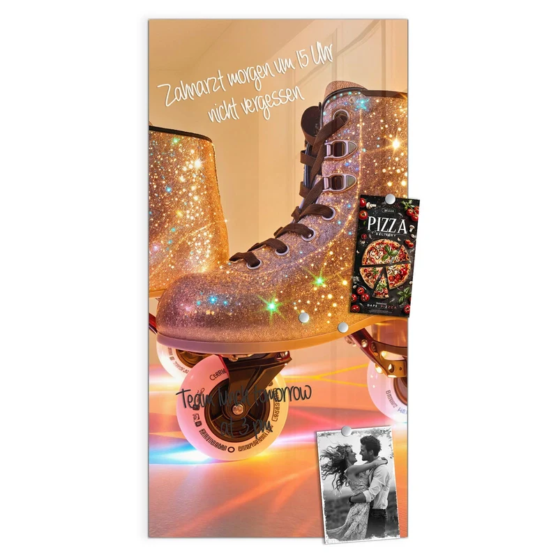 Magnettafel - Glitzernde Rollschuhe