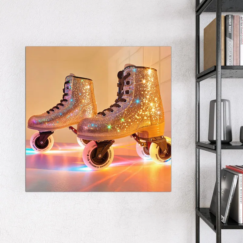 Magnettafel - Glitzernde Rollschuhe