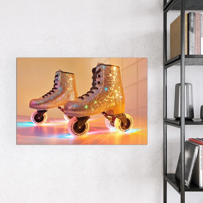 Magnettafel - Glitzernde Rollschuhe