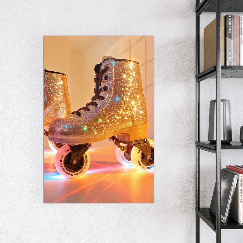 Magnettafel - Glitzernde Rollschuhe