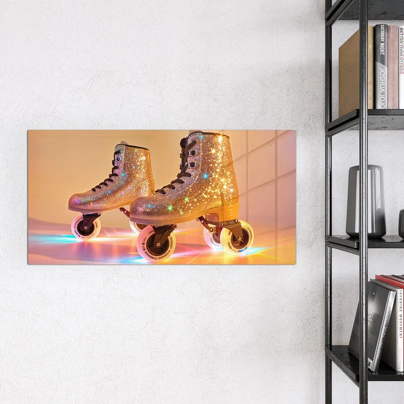 Magnettafel - Glitzernde Rollschuhe