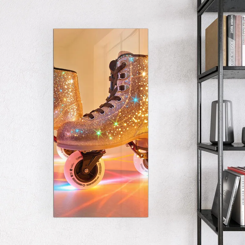 Magnettafel - Glitzernde Rollschuhe