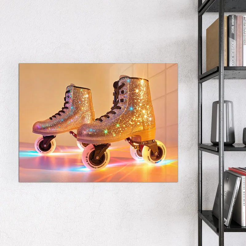 Magnettafel - Glitzernde Rollschuhe