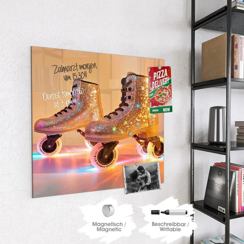 Magnettafel - Glitzernde Rollschuhe
