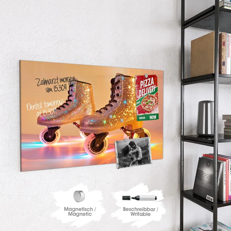 Magnettafel - Glitzernde Rollschuhe