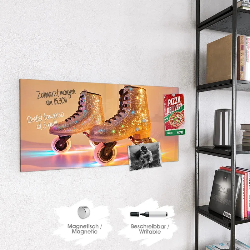 Magnettafel - Glitzernde Rollschuhe