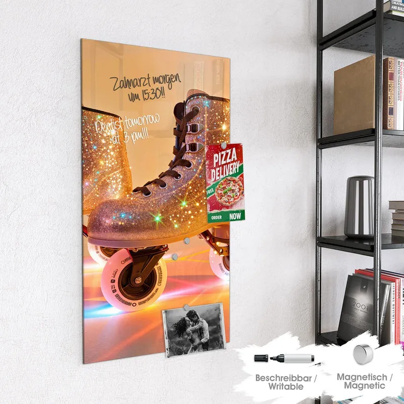 Magnettafel - Glitzernde Rollschuhe