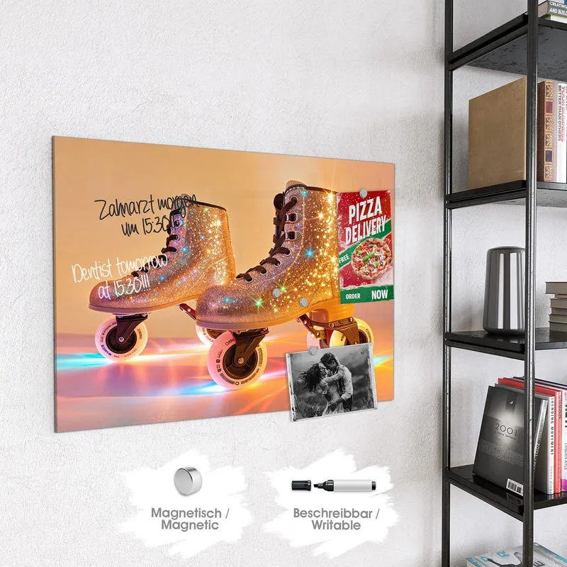 Magnettafel - Glitzernde Rollschuhe