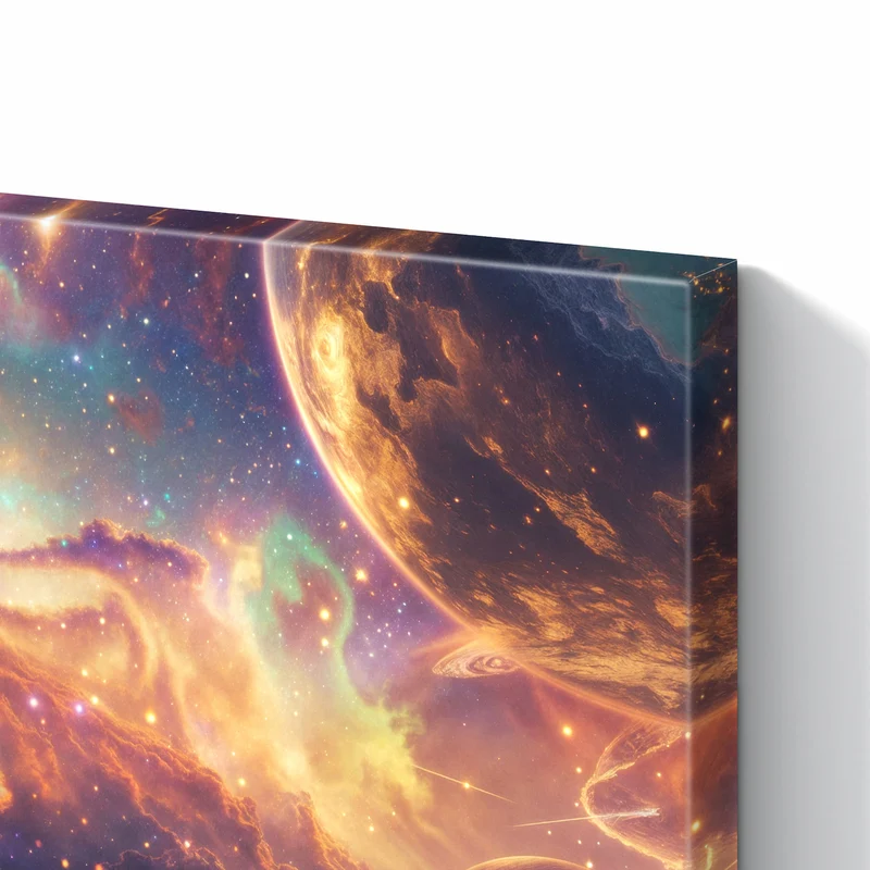 Metall Magnettafel - Ringplaneten in Gold