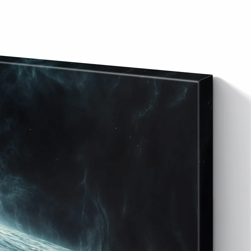 Metall Magnettafel - Mond über dem Meer