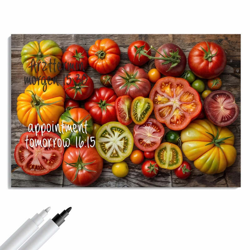 Metall Magnettafel - Bunte Tomatensorten