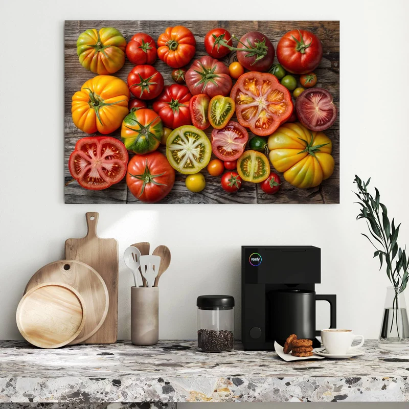 Metall Magnettafel - Bunte Tomatensorten