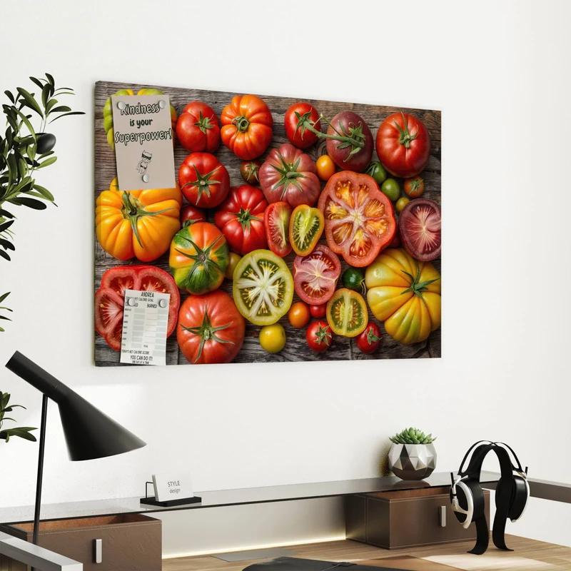 Metall Magnettafel - Bunte Tomatensorten