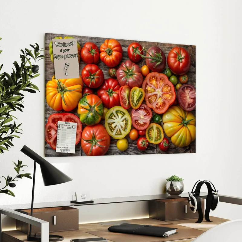 Metall Magnettafel - Bunte Tomatensorten