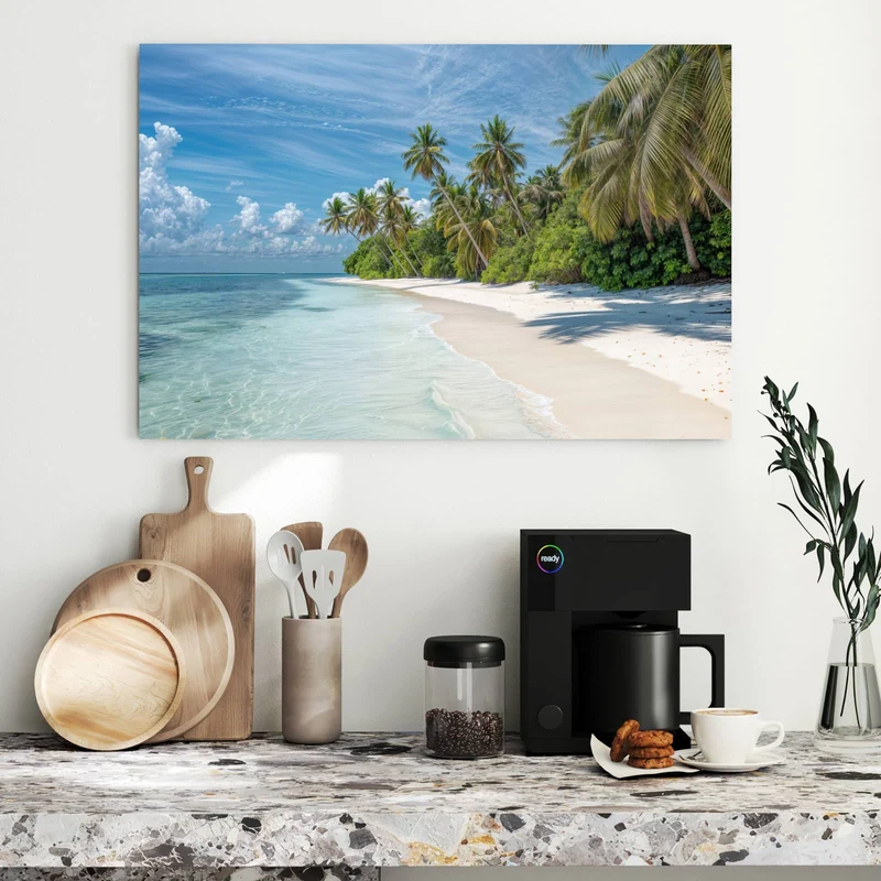 Metall Magnettafel - Palmen am Traumstrand
