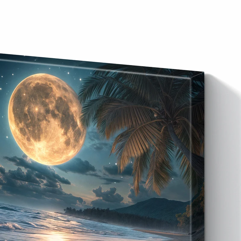 Metall Magnettafel - Mondnacht am Strand