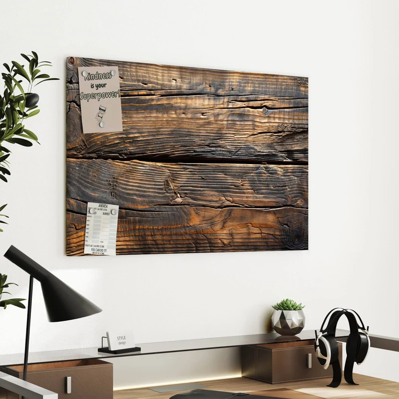 Metall Magnettafel - Rissiges Altholz