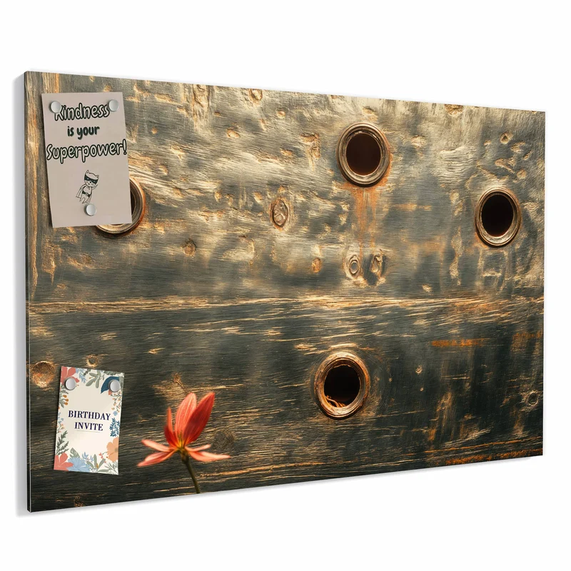 Metall Magnettafel - Rote Blüten am Metall