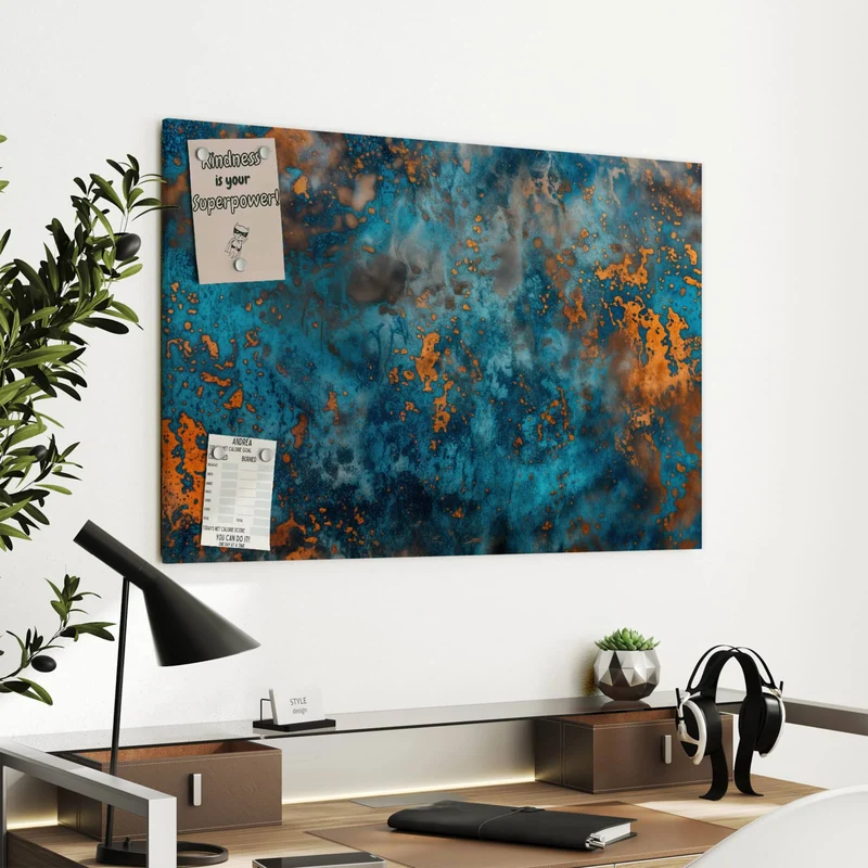Metall Magnettafel - Kupferpatina