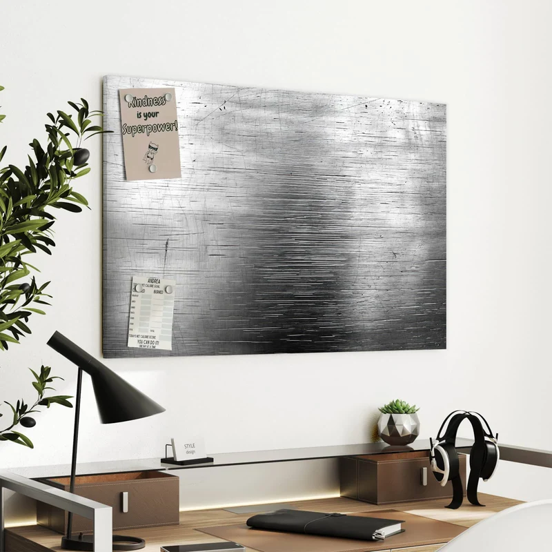 Metall Magnettafel - Gebürsteter Stahl