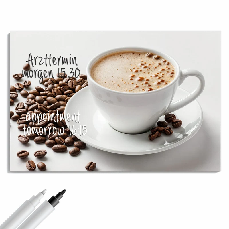 Metall Magnettafel - Kaffee mit Milchschaum