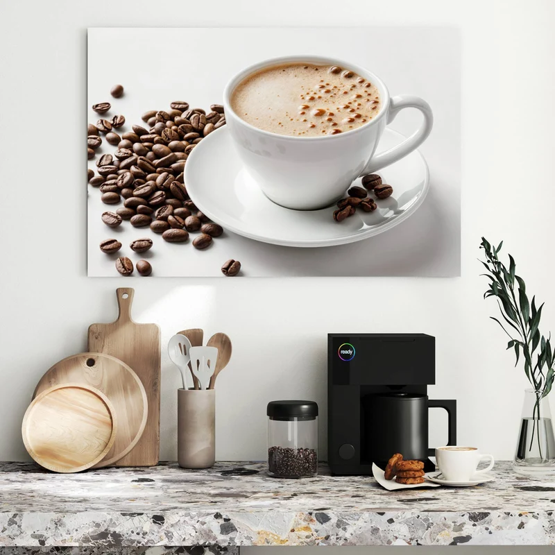 Metall Magnettafel - Kaffee mit Milchschaum