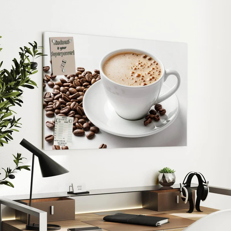 Metall Magnettafel - Kaffee mit Milchschaum