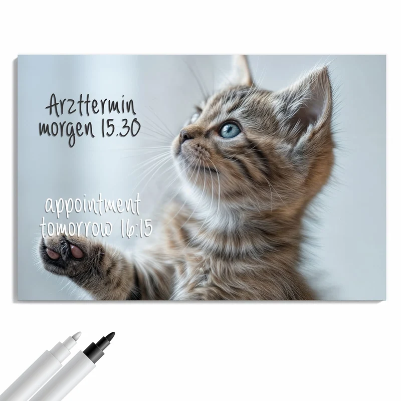 Metall Magnettafel - Getigertes Kätzchen